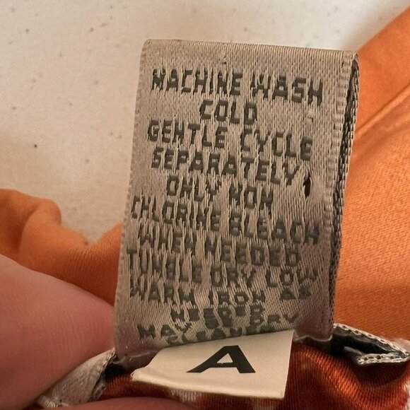 #164 Chico's Orange Button-Down Dress Shirt Size 3 (16) - Picture 6 of 6